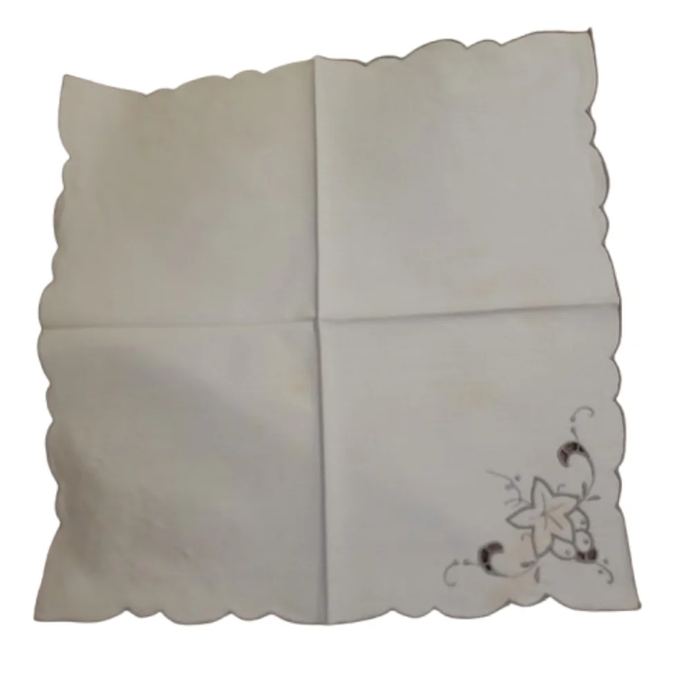 Vintage Embroidered Napkin Set Cream Floral Linen Cottagecore Table Linens